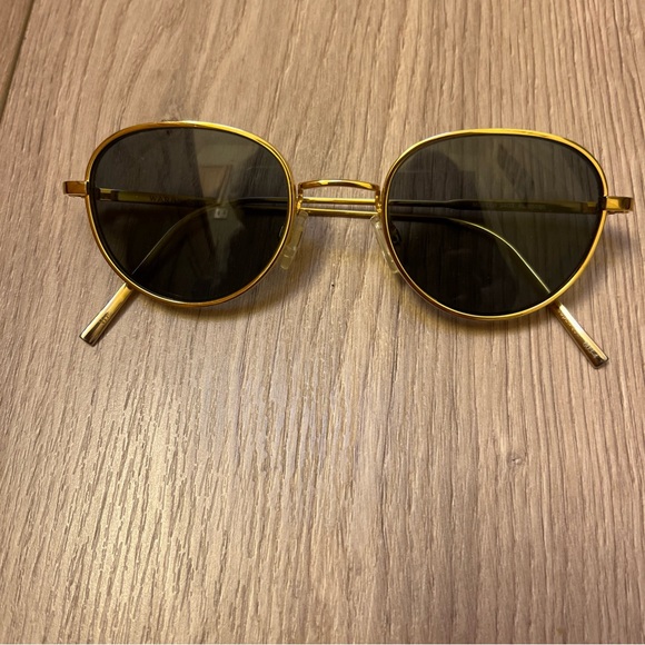 Gold frame greens lens sunglasses Warby Parker aviatorMERCER mint cond - Picture 7 of 7